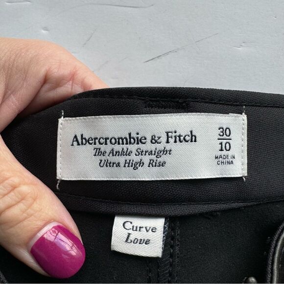 Abercrombie & Fitch Curve Love Vegan Leather Ankle‎ Straight Ultra High Rise 10 - Picture 11 of 16